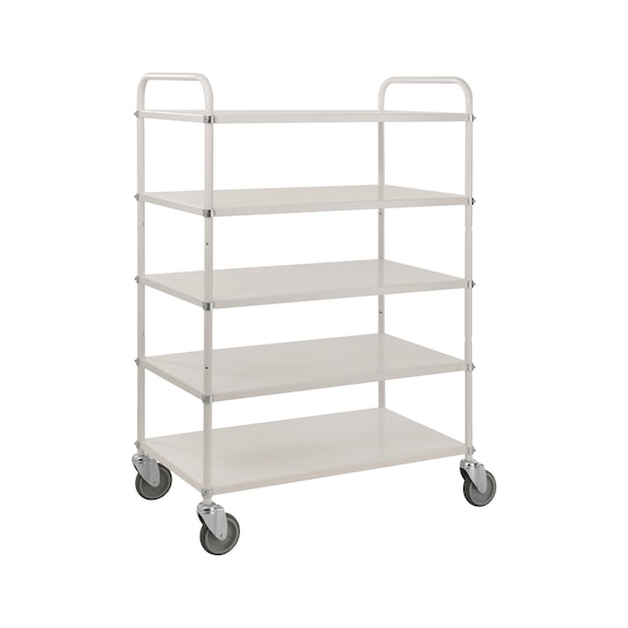 Shelf trolley with 5 reversible load areas