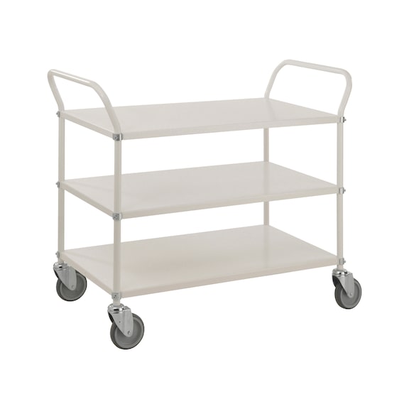 Shelf trolley with 3 reversible load areas, low