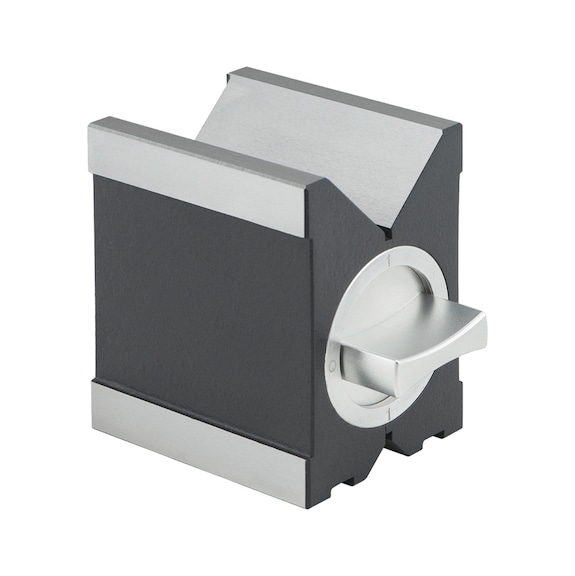 ATORN 双 V 型块，磁力，100 毫米，经硬化处理，木盒包装 - 磁测量和夹紧 V 型块