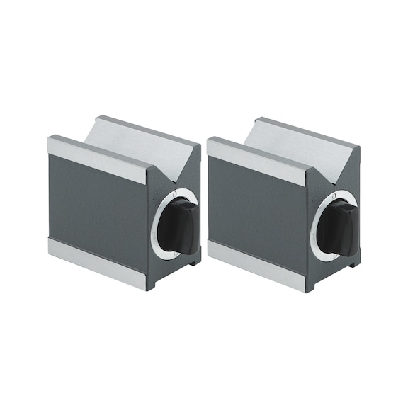 ATORN 测量+ 夹紧 V 型块 70&nbsp;毫米，硬化钢，具有磁力，盒装 - 磁测量和夹紧 V 型块对