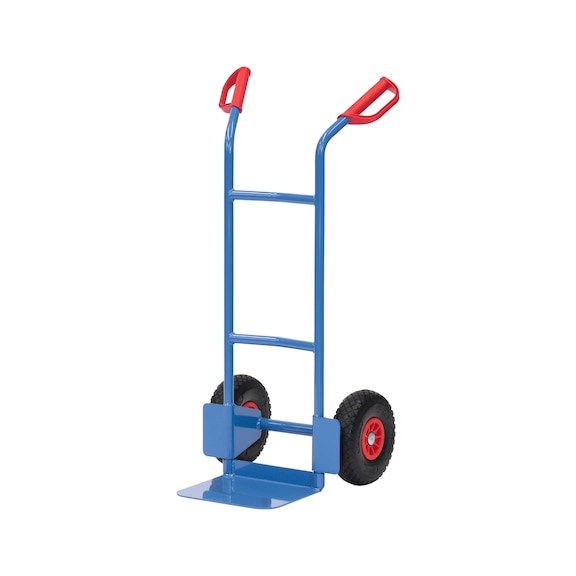 FETRA sack truck with PU tyres shovel 320x250 mm load capacity 150 kg - Sack truck with push handles