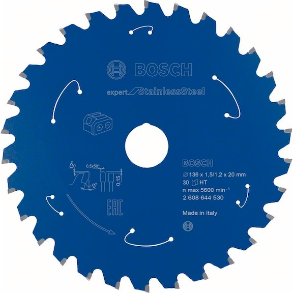 BOSCH EXPERT circular saw blade for stainless steel, 30 teeth - Expert for Stainless Steel circular saw blade