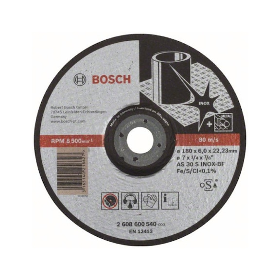 Disque à meuler BOSCH EXPERT pour INOX, diamètre de l'alésage 22,33 mm - Expert pour disque d'ébauche Inox