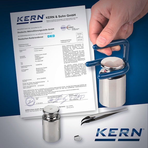 KERN CALIBRATION 965-201 for analysis scales capable of calibration - Initial calibration for scales