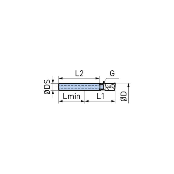 615.234 BIG KAISER, Wendeplattenhalter ST12-16-72 - Bohrstangen ohne Wendeplattenhalter, zentrisch mit Gewinde Stahl