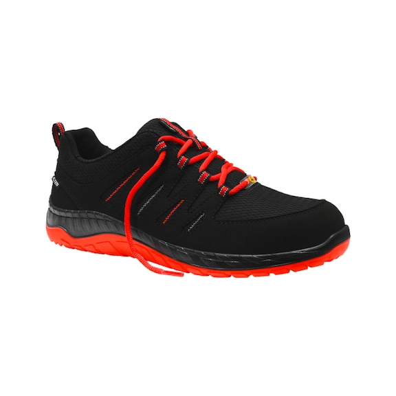 Pantofi de protecţie WELLMAXX Maddox Black-Red Low, cu vedere la gleznă
