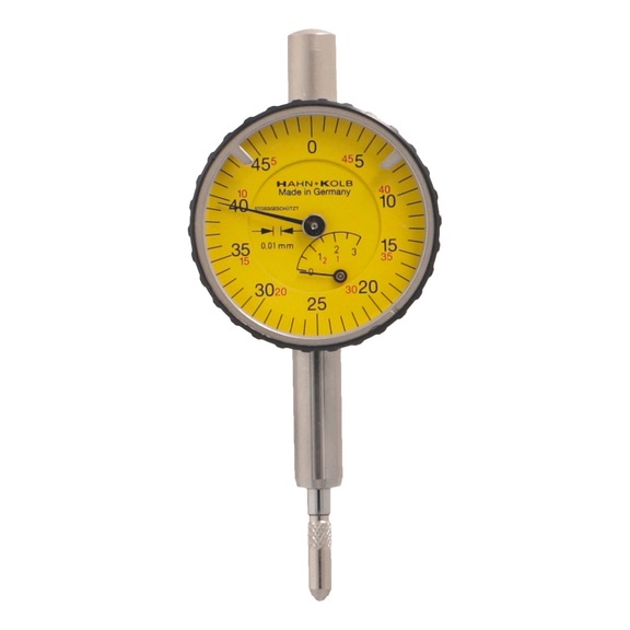 Reloj comparador con eje largo, interv escala 0,01 mm, rango 3&nbsp;mm prot. golpes - reloj comparador pequeño