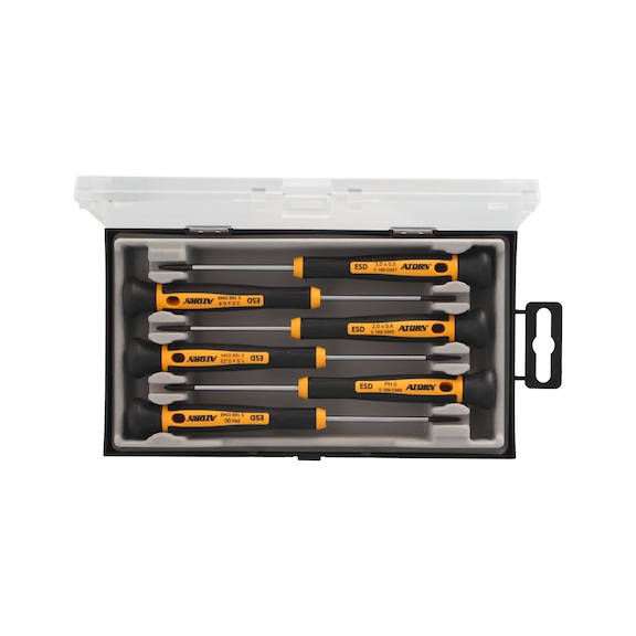 ATORN high-precision screwdriver set, 6 pieces, in box - ESD slotted and Phillips screwdriver set, 6 pieces