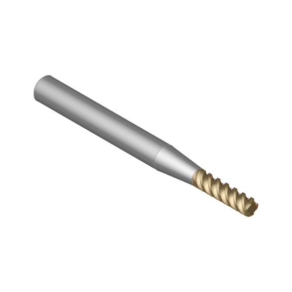 ATORN 整体硬质合金 HSC 立铣刀，T4，R0.5，4.0 毫米，TiAlN，刀柄 DIN 6535 HA，L=62 毫米 - 整体硬质合金环面铣刀