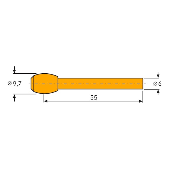Embout de mesure TESA, en forme de barillet 9,7 mm (pour M12-M150) - Sonde de mesure, en forme de barillet