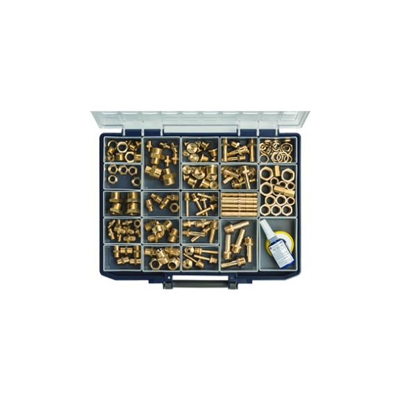 RIEGLER DTB 300 turned brass parts PLUS assortment box - Assortment box of turned brass parts