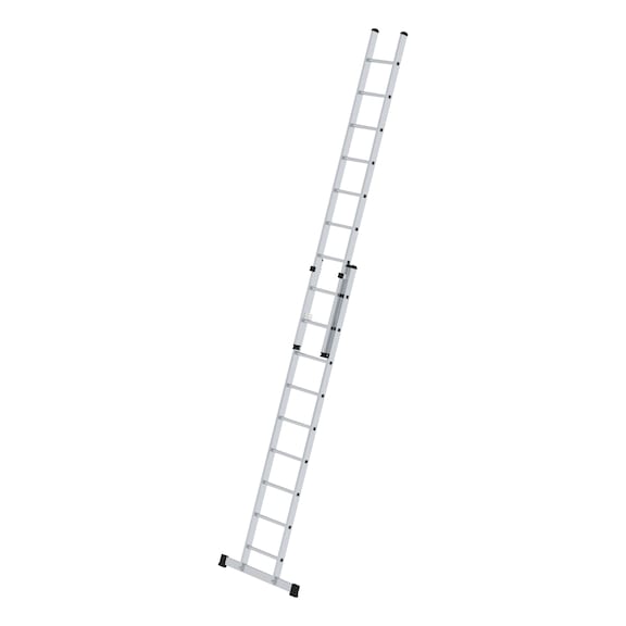 Aluminium extension ladder with rungs, 420 mm wide, standard stabiliser