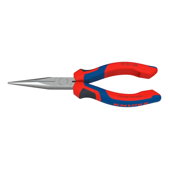 KNIPEX telephone pliers, 160&nbsp;mm, round flat jaws, polished head, plastic handle - Telephone pliers with 2-component grip covers