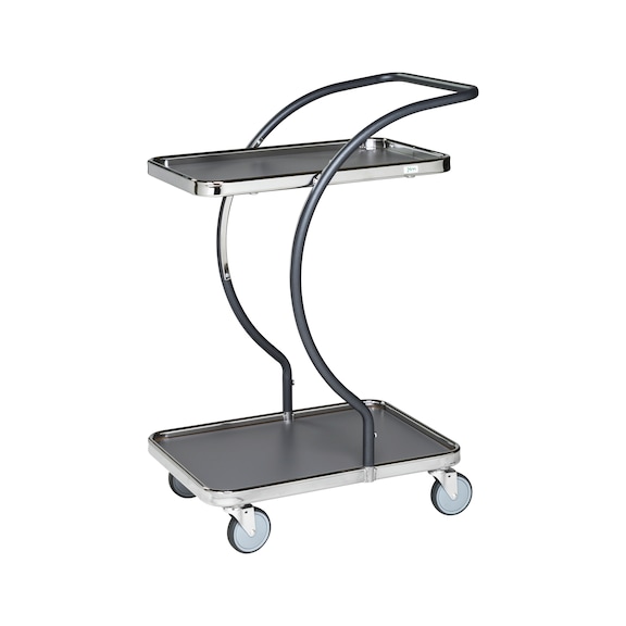 Design serving trolley with two metal/MDF load areas, C-line