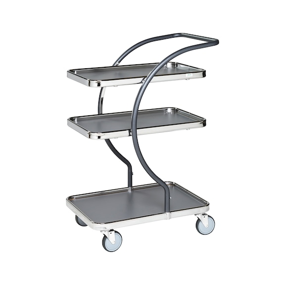 Kongamek design serving trolley with three metal and MDF load areas, C-line - Design serving trolley with three metal/MDF load areas, C-line