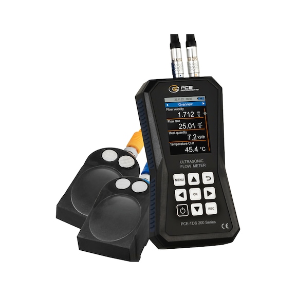 PCE Ultraschall-Durchflussmessgerät PCE-TDS 200 L mit Sensoren  - Ultraschall-Durchflussmessgerät
