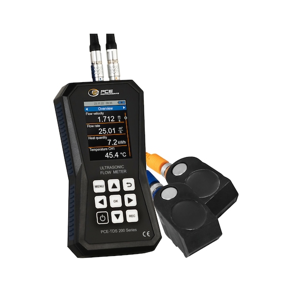 PCE ultrasonic flow meter PCE-TDS 200 M with sensors  - Ultrasonic flow meter