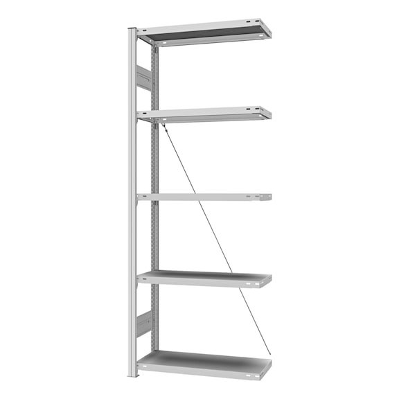 Single-sided shelving rack