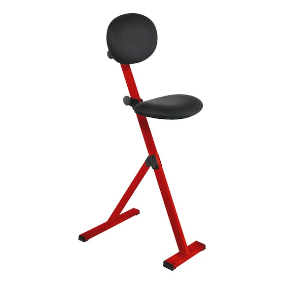 ErgoPlus yaslanma taburesi, çerçeve RAL3020 sinyal kırmızısı, kapak: Skai,siyah - ErgoPlus ayakta durma koltuğu