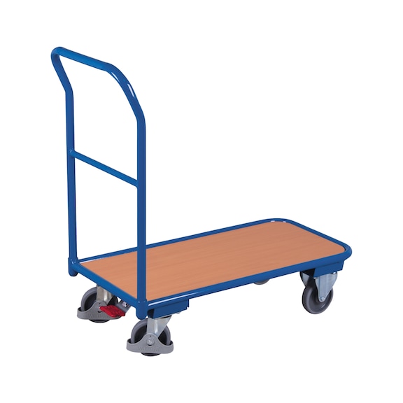 VARIOFIT sw-600.109 push handle trolley, light vers. LxWxH 950 x 450 x 945 mm - Platform trolley with push handle, load capacity 200 kg