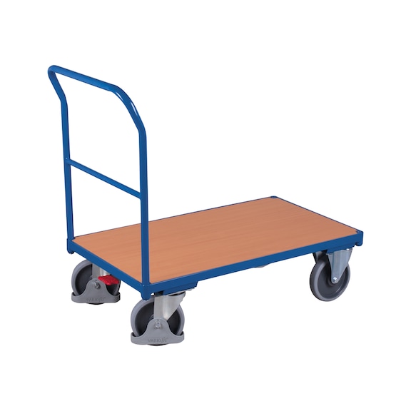 VARIOFIT sw-500.100 push handle trolley, LxWxH 950 x 450 x 945 mm - Platform trolley with push handle, load capacity 400 kg