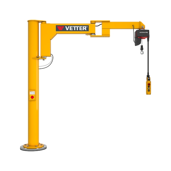 BOY (BS) pillar slewing crane with folding boom - complete set with compound anchor system and chain hoist