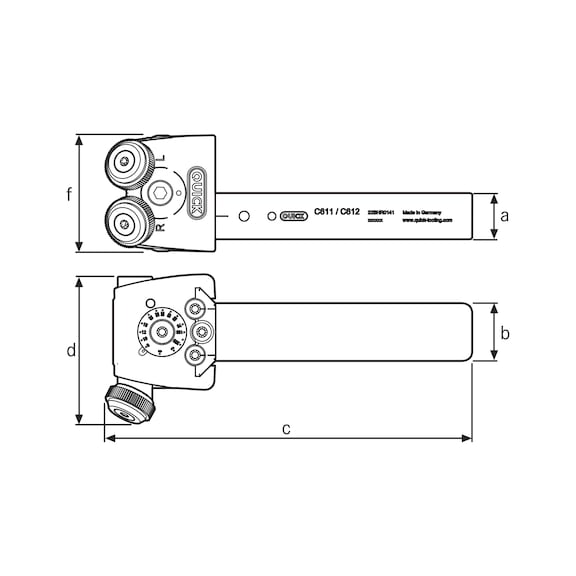 QUICK recézőmaró-tartó, két recéző maró, A2/KF 25,0mm x 25mm jobb; bal - Recézőmaró-tartó, A1/KF és A2/KF C612