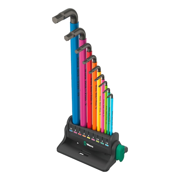 WERA Sechskant Schraubendreher Hex-Plus Multicolour  9-teilig - Winkelschlüsselsatz HexPlus Multicolour