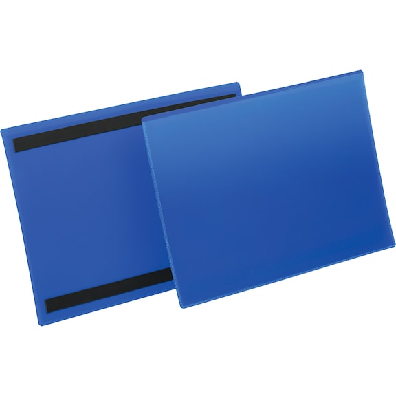 Magnetische identificatielabel, A4 liggend, donkerblauw, PU: 50-delig - Identificatielabels