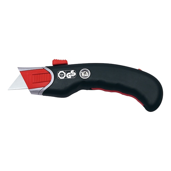 WEDO safety utility knife with trapezoidal blade, premium model - Safety utility knife, rubber-coated metal housing, trapezoidal blade