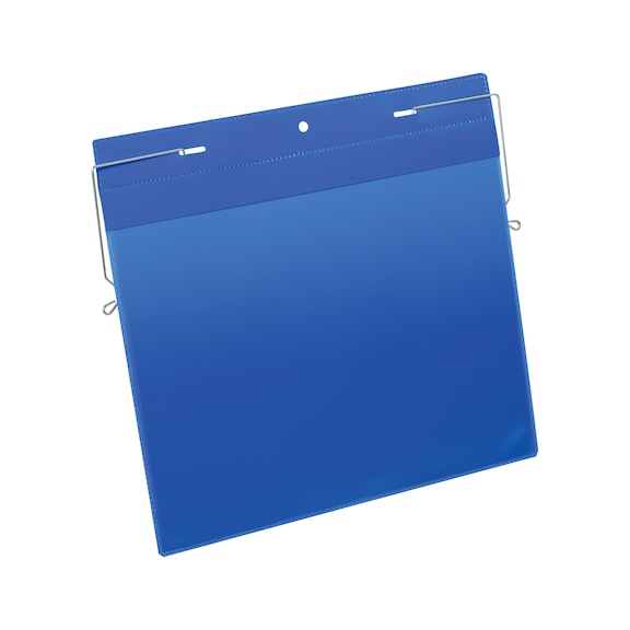 Compartim. gancho alambre, DIN A4 horizontal, dimens. inter. 297 x 210 mm, azul - Compartimento para documentos con gancho de alambre