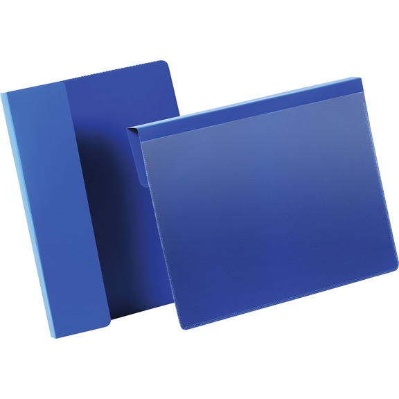Porte-document avec pli, A6, paysage, bleu foncé, PU : 50 pièces - Porte-documents