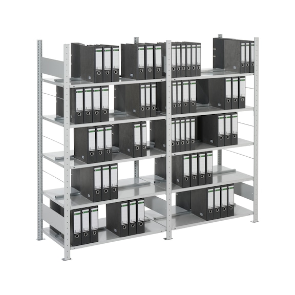 META S3 Bürosteckregal verzinkt mit 7 Böden Grundregal HxLxT 2500x750x600 - Büro-Steckregal META COMPACT - doppelseitig