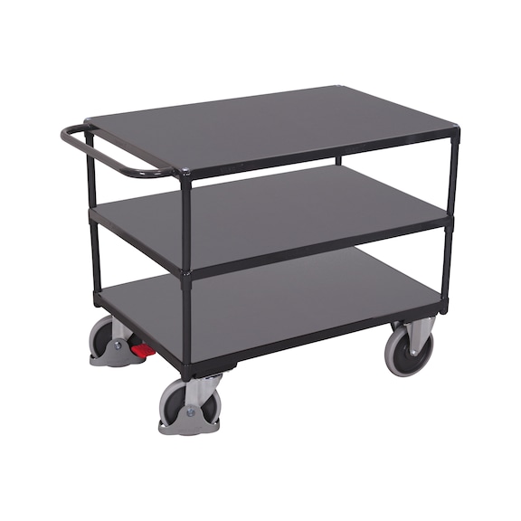 VARIOFIT sw-600.512/AG heavy-duty table trolley with 3 load areas - Heavy-duty table trolley with 2 engineered wood load areas