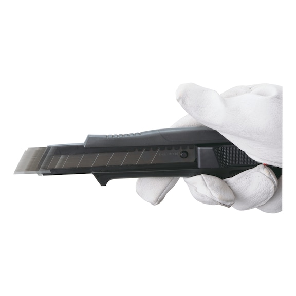 Cutter destornillador TAJIMA de 18 mm con cuchilla Razar Black, Auto Lock - Cutter Quick Back de 18 mm con cuchilla Razar Black