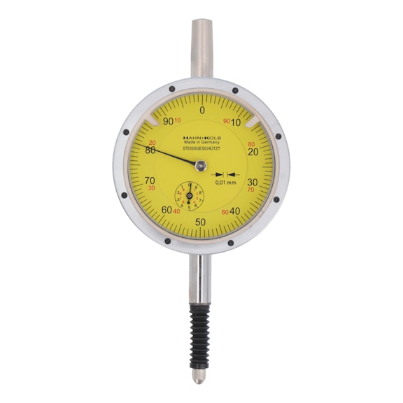Reloj comparador impermeable, intervalo escala 0,01 mm, rango de medición 10&nbsp;mm - Reloj comparador