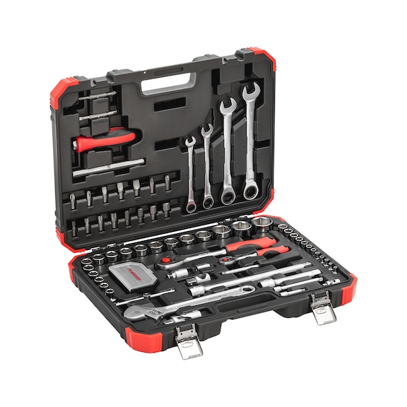 GEDORE RED tool set 97 pieces, 1/4&nbsp;in,1/2&nbsp;in - Socket wrench set 1/4&nbsp;in + 1/2&nbsp;in