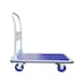Wózek platformowy z blachy stalowej ze składanym uchwytem do pchania, nośność 300&nbsp;kg