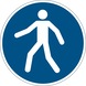 self-adhesive safety label diameter 430 mm Use the pedestrian walkway - etiquetas de seguridad registradas - 1