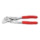 KNIPEX plier wrench 125&nbsp;mm to AF 23&nbsp;mm, chrome-plated, plastic grip covers - Plier wrench, quick adjustment - 1