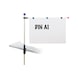 Maul drawing holder, up to 60 mm table thickness, accommodates drawings on both sides, silver - Swivelling plan holder - 1