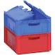 欧标可堆放容器，600x400x220 mm，红色，带铰接折叠盖 - 欧标可堆放容器 - 2