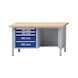 ANKE workbench 334 V seated zinc sheet coating, load cap. 1500kg 1500x700x900mm - cabinet workbench series V 1500 with knee space - 1