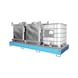 3xIBC için çelik toplama kabı UxGxY 3850 x 1300 x 340 mm RAL 5012 açık mavi - IBC konteynerler için toplama kabı - 2