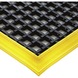 Vermoeidheidsremmende mat L x B 1200 x 600 mm, kleur zwart/geel - Werkplekmatten van PVC - 1