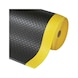 Texturált álláskönnyítő szőnyeg, 1220 mm x folyóméter, fekete/sárga színű - PVC-ből készült munkaszőnyegek, igény szerint gyártva - 1