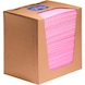 PIG absorb. mat, HAZ-MAT351, 25 cm x 33 cm, pink, hvy-weight, 100 pc/disp. box - HazMat absorbent mat – in practical dispenser box - 1