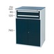 HK tool cabinet system 550S, model SK 32/2 with SCA, RAL 7035/7016 - Drawer cabinet system 550 S with 2 SOFT-CLOSE drawers and 1 door - 1