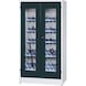 WTS wing door cabinet with viewing window incl. 119 holders HSK 63 RAL 7035/7016 - wing door cabinets fitted with plastic inserts - 1