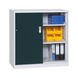 Sliding-door cabinet, divider, sol. sh. metal doors, 1030x1000x500, colour opt. - Sliding door cabinet with solid sheet metal doors, height 1030 mm - 1
